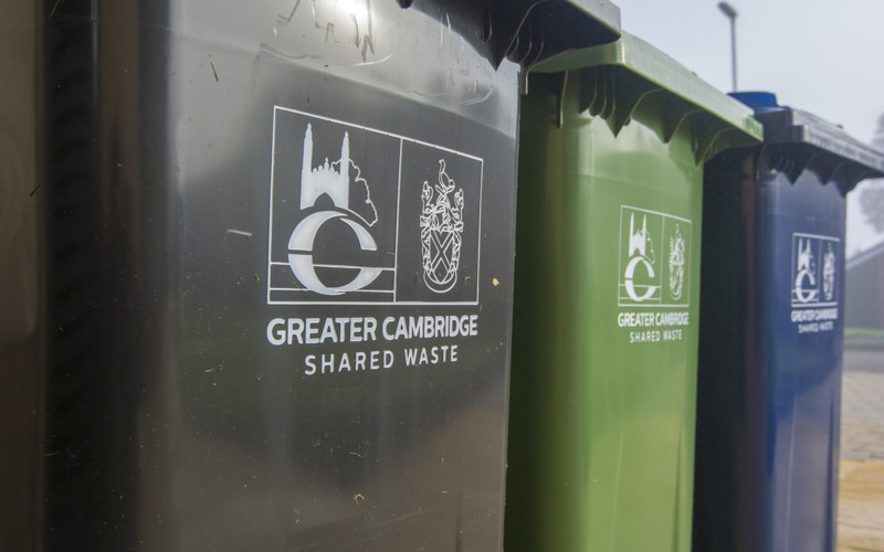 All three wheelie bins