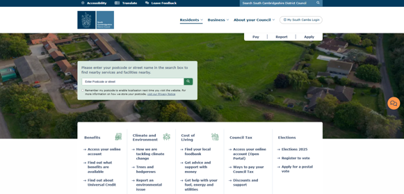 A mock-up of the proposed new Council website