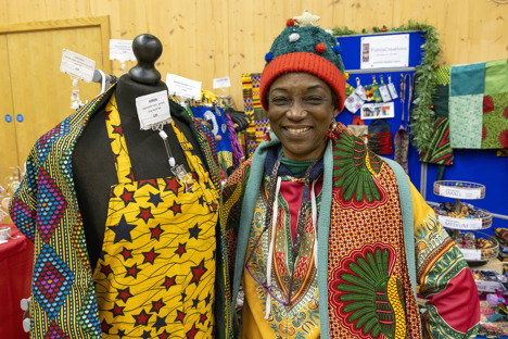 Cllr Tumi Hawkins at the 2023 Christmas Market