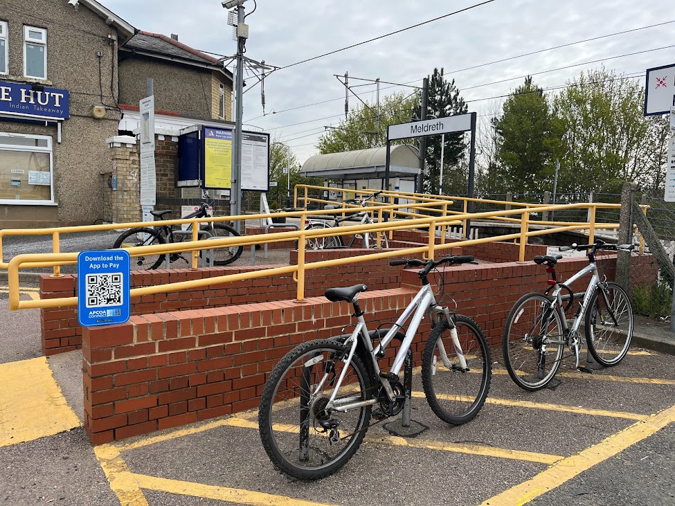 Bicycles at Meldreth Station
